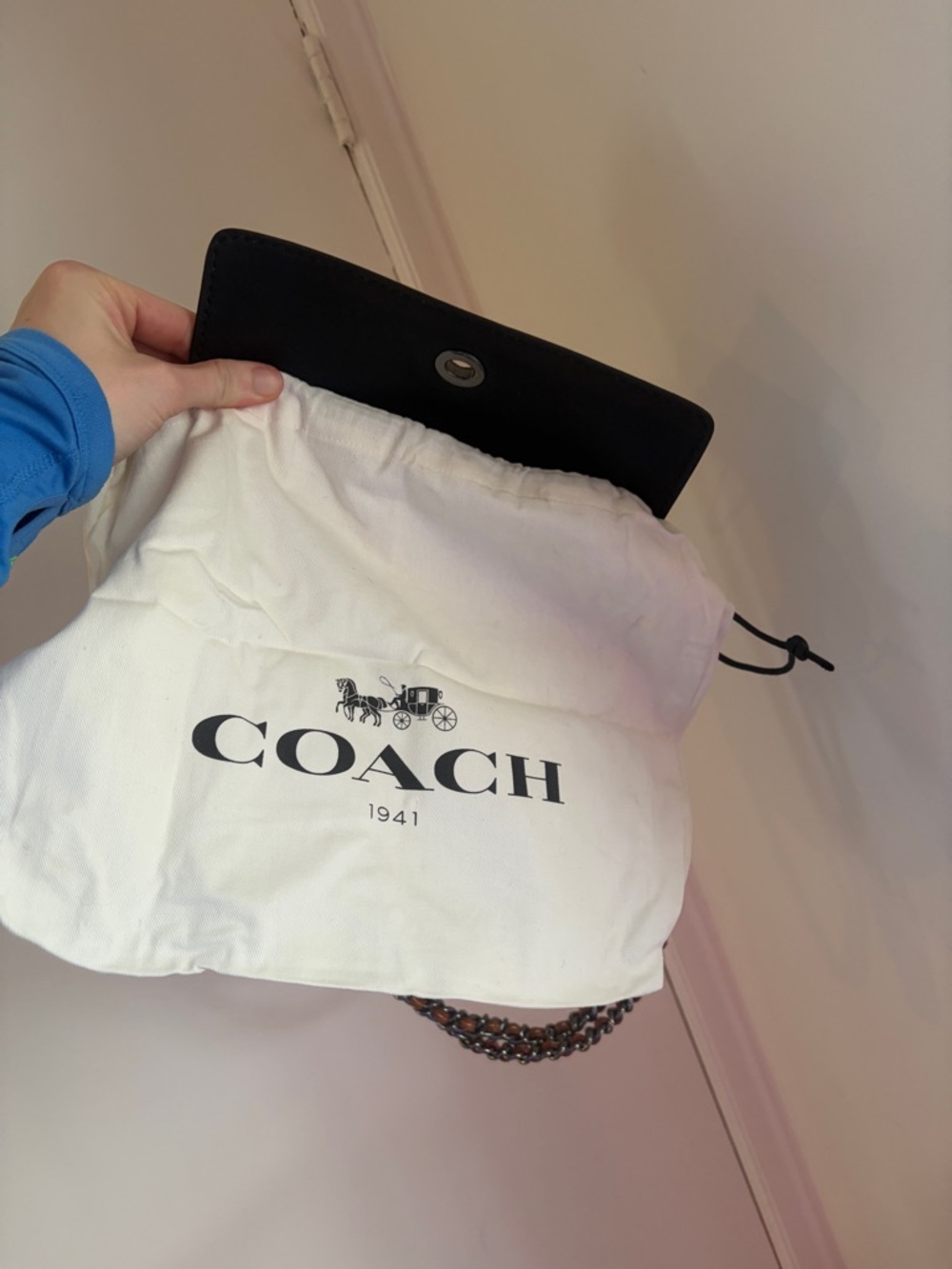 Coach Haircalf Dinky Animal-Print Shoulder Bag in Black and Tan - Picture 14 of 14